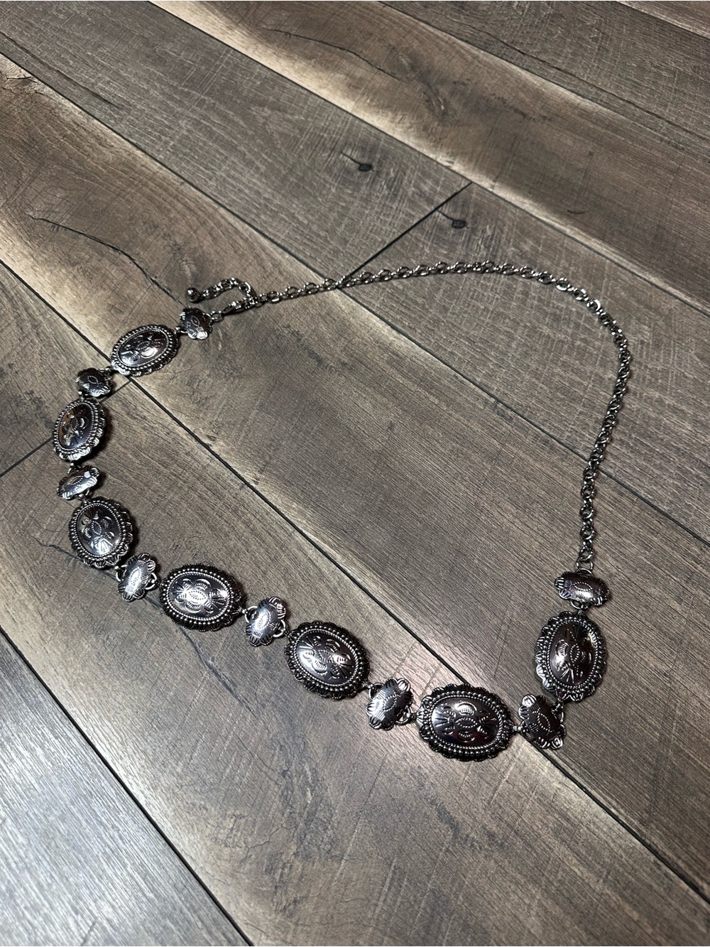 Tony Lama Silver Adjustable Belt
